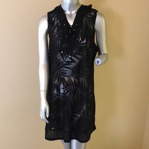 Dotti Palm Pattern Hooded Swim Coverup